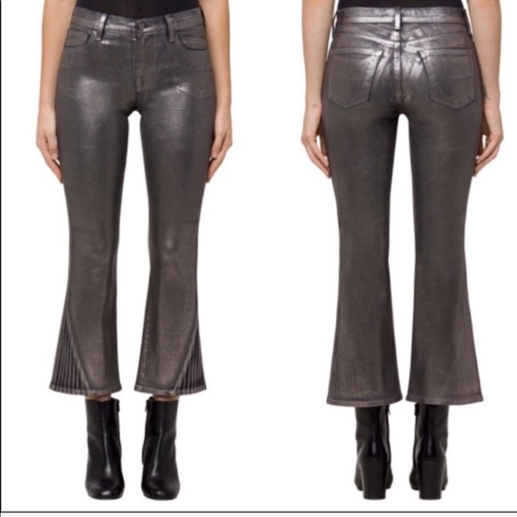 J BRAND NWT Metallic Foil Chrome Selena Jeans - Picture 12 of 14